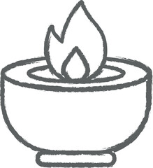 Poster - Diwali, candle, flame icon grunge style vector