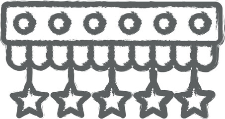 Poster - Diwali, garland, decoration icon grunge style vector
