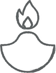 Poster - Diwali, oil lamp, fire icon grunge style vector