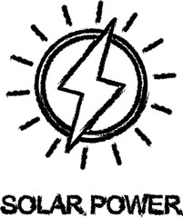 Poster - solar power outline icon grunge style vector
