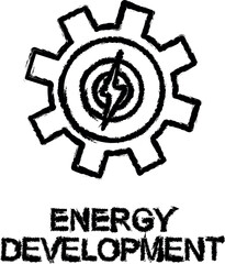 Poster - energy development outline icon grunge style vector