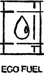 Poster - eco fuel outline icon grunge style vector