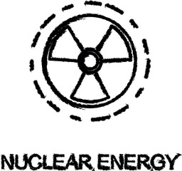 Wall Mural - nuclear energy outline icon grunge style vector