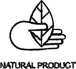 Poster - natural product outline icon grunge style vector