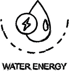 Poster - water energy outline icon grunge style vector