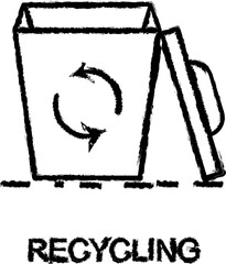 Poster - recycling outline icon grunge style vector