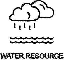 Poster - water resource outline icon grunge style vector