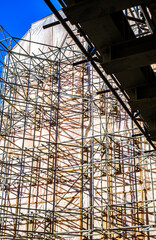 Poster - typical scaffolding at a construction site