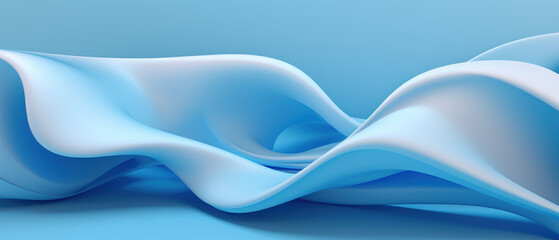 Elegant 3D abstract with light blue shapes.