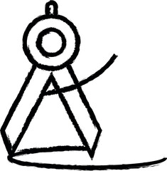 Poster - compass outline icon grunge style vector