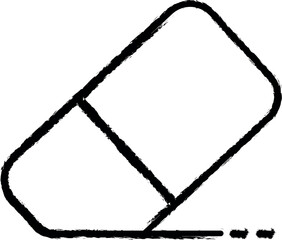 Poster - eraser outline icon grunge style vector