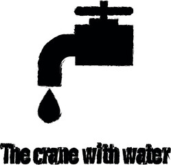 Poster - Crane with water icon grunge style vector