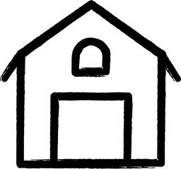 Poster - Farm, building, barn icon grunge style vector