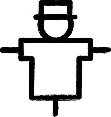 Poster - Scarecrow, farm icon grunge style vector