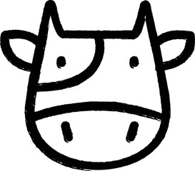 Poster - Cow, animal icon grunge style vector