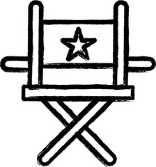 Poster - Chair, director, star icon grunge style vector
