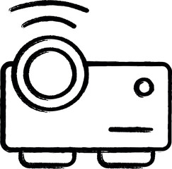 Poster - Projector, film icon grunge style vector