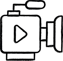 Poster - Camera, play, movie icon grunge style vector
