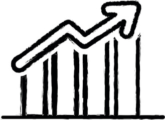 Poster - finance charts 2 colored line icon grunge style vector
