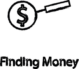 Poster - finding money icon grunge style vector