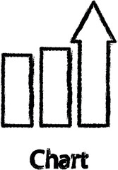 Poster - chart with arrow icon grunge style vector