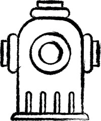 Poster - Firefighter, hydrant two color icon grunge style vector