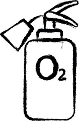 Poster - Firefighter, fire extinguisher two color icon grunge style vector