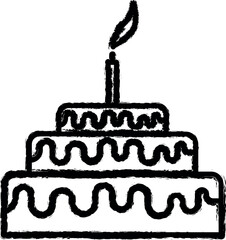 Poster - birthday cake icon grunge style vector