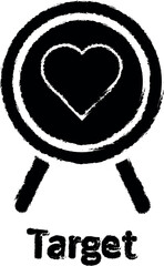 Poster - Friendship, target icon grunge style vector