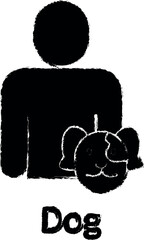 Poster - Friendship, dog icon grunge style vector