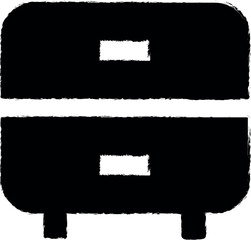 Poster - nightstand glyph icon grunge style vector