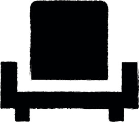 Poster - armchair glyph icon grunge style vector