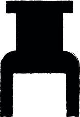 Poster - chair glyph icon grunge style vector