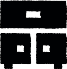 Poster - nightstand glyph icon grunge style vector