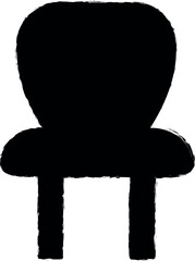 Poster - a soft chair glyph icon grunge style vector
