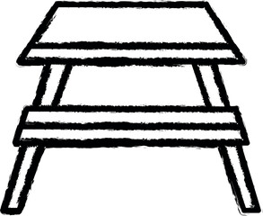 Poster - picnic table icon grunge style vector