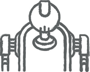 Poster - Android, robot, body icon grunge style vector