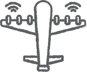 Poster - Plane, technology icon grunge style vector