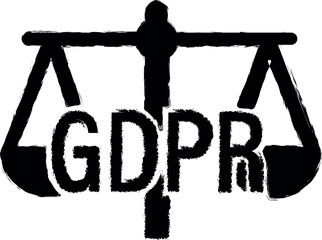 Poster - balance, GDPR icon grunge style vector