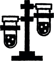 Poster - chemical, test, tubes icon grunge style vector