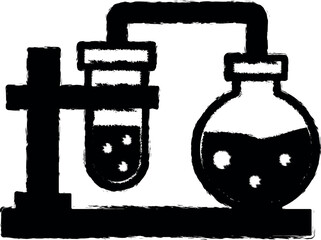 Poster - chemical, flaks icon grunge style vector