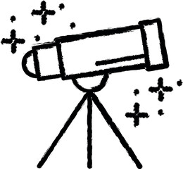 Poster - Telescope, science icon grunge style vector