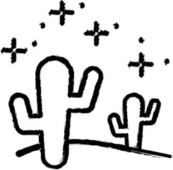 Poster - Landscape, desert icon grunge style vector