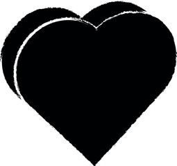 Poster - heart 3D, flat icon grunge style vector