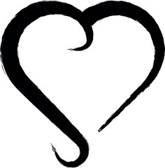 Poster - heart hand drawn icon grunge style vector