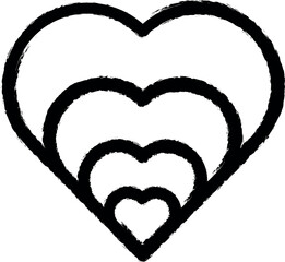 Sticker - heart outline icon grunge style vector