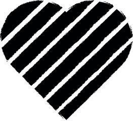 Poster - heart flat icon grunge style vector
