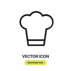 Poster - Chef Hat icon vector. Linear-style sign for mobile concept and web design. Chef Hat symbol illustration. Pixel vector graphics - Vector.	
