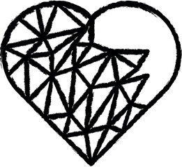 Poster - heart outline icon grunge style vector