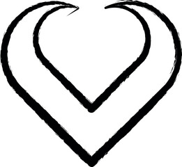 Poster - heart hand drawn icon grunge style vector